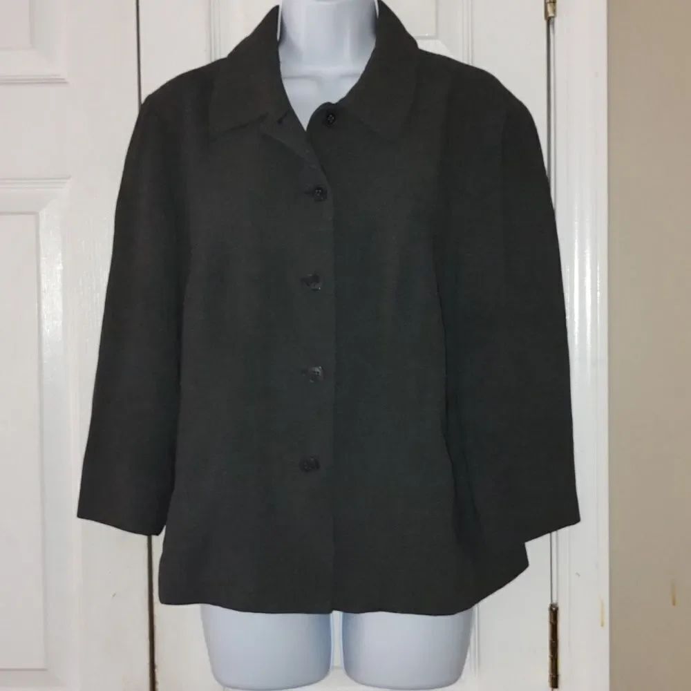 Josephine Chaus Collection charcoal gray blazer business suit Sz 8